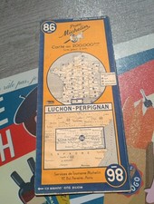 Carte Michelin Ww2 Datée 1945 Jus Luchon Perpignan 