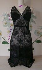*** NUISETTE LISE CHARMEL 40 NEUVE DENTELLE DESIGN NOIRE 3 L CHEMISE DE NUIT ***