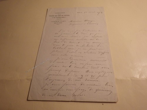 1874 casimir pont lettre - 1874.casimir,