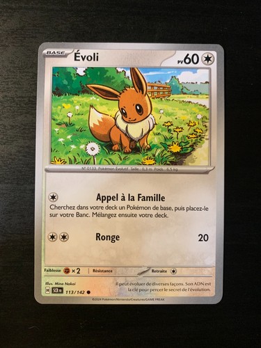 Carte pokémon commune evoli - pokémon,