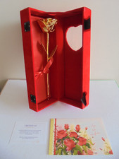 Rose éternelle - dorée à l'or fin 24 carats - hauteur de 28 cm - certificat