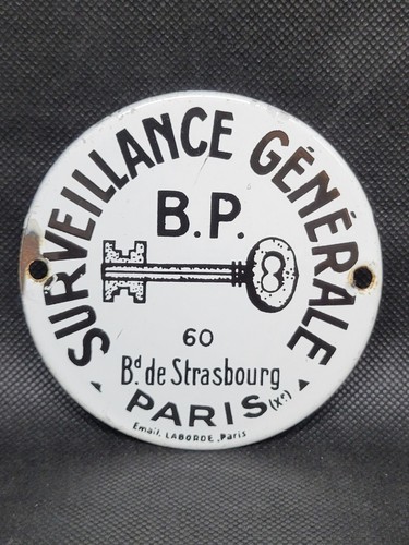 Plaque émaillée société - , de