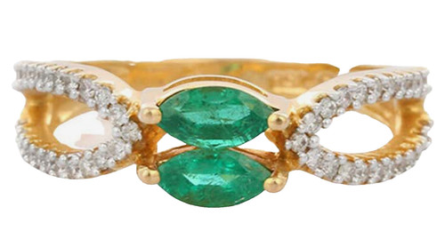 Bague émeraude diamant - en,