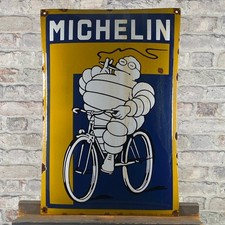 Plaque émaillée MICHELIN 23,6x15,7" (60x40cm) Big Street Service Pneu Porcela...