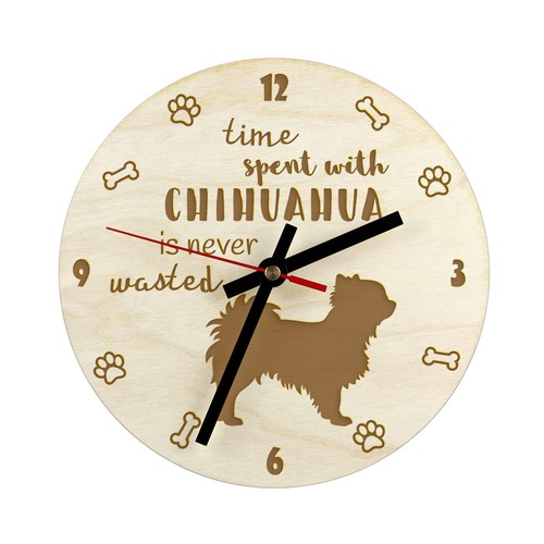 Chihuahua poil long horloge - à,
