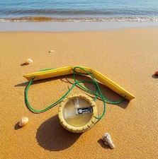 Vintage Boussole Mini Morin 2000 Vion Paris Jaune Règle Relèvement