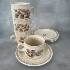 4 tasses mug avec soucoupes CHURCHILL England décor épis de blé