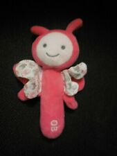 doudou hochet papillon rose