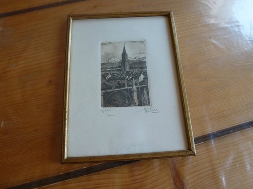 Ancien dessin sous verre