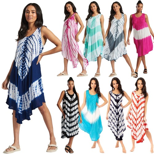 Robe été tie dye pistache - tie,