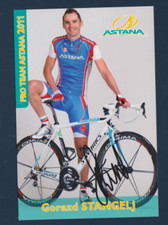 CYCLISME carte cycliste GORAZD STANGELJ Champion de Slovénie ASTANA Signée