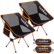Chaises de Camping Pliantes Portable Lot de 2, Compacte Ultra Légère et Porta...