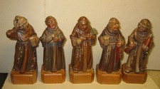 Toriart italie 5 statuettes de moine vintage fabrication vers 1960