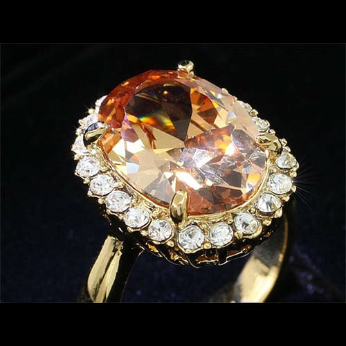 Bague marquise plaqué - marquise, or