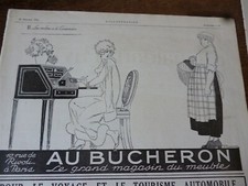 Au BUCHERON meuble illustrée par R Vincent  publicité papier ILLUSTRATION 1924 A