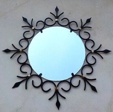 Miroir en fer forgé noir &