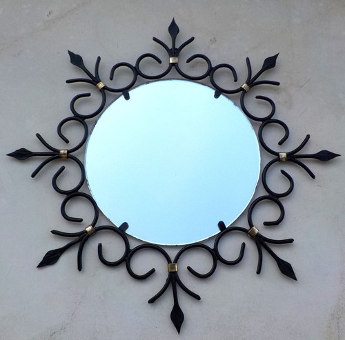 Miroir fer forgé noir - miroir,