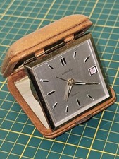 Ancien Réveil De Voyage Alarme LANCEL 7 Jours Laiton + Étui Vintage