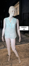Caroll Taille 40  haut top tee shirt sans manches débardeur bleu clair bla