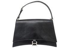 SAC A MAIN BALENCIAGA CRUSH SLING MEDIUM 765466 CUIR NOIR LEATHER HAND BAG 2400€