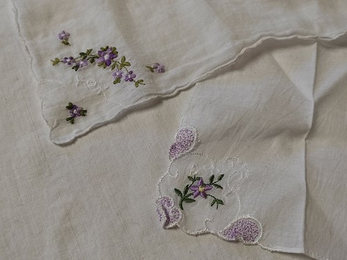 Anciens mouchoirs coton - 2, en