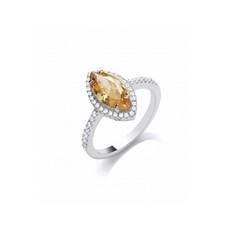 Argent Sterling Marquise Jaune