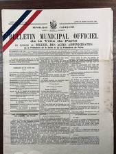 La Mairie de Paris à la Libération 1944 Rare 1er Bulletin Municipal FFI WW2