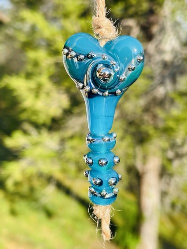 Handmade lampwork glass heart - handmade,