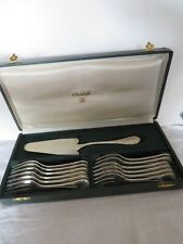 Christofle 12 fourchettes à gateaux + pelle à tarte en métal argenté model marly