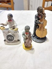 LOT DE 2 MUSICIENS DE JAZZ VINTAGE + DONNE 1 PETIT RESINE