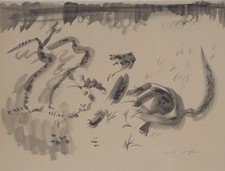 André MASSON : Fouine prise au piège - Lithographie signée