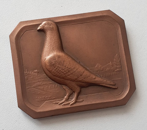 Médaille plaque bronze - plaque,