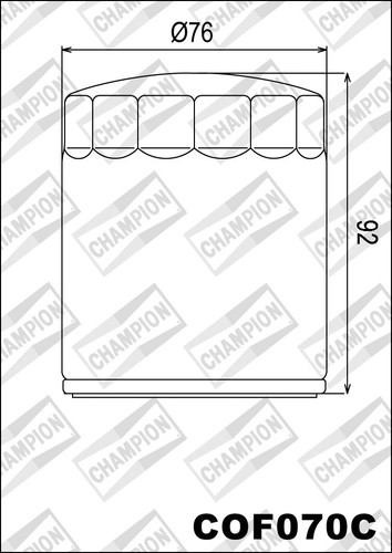 Cof070c filtre huile champion - cof070c,