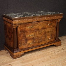 Commode italienne dessus en marbre chiffonier style ancien en bois 20ème siècle