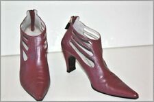 MAUD FRIZON Escarpins Pointus Tout Cuir Ajouré Violet Talons Carrés T 38 TTBE
