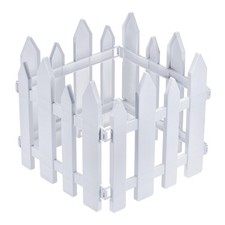Jardin Piquet Clôture 11.8x11.8 Pouce Clôture pour Plante Fleur, Blanc Paquet 4