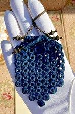 ANCIENNE petite BOURSE/ RÉTICULE pour châtelaine de la première moitié du XIXe