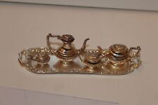 Plateau Service à Thé Miniature Métal Argenté Anglais Vintage Collection  