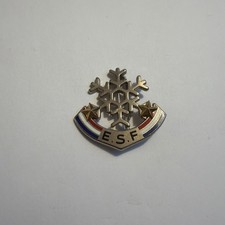 INSIGNE BROCHE BADGE FLOCON NEIGE 2 ETOILE  ESF ECOLE SKI FRANCAIS
