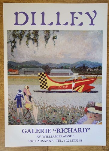Dilley avion affiche art - dilley,