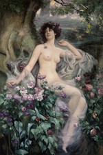 art-tableau-peinture-huile-toile-portrait-feminin-femme-nue-chanson du matin