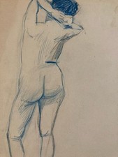 Beau Dessin Atelier Ancien Nu