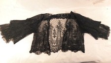 Guipure Dentelle Noire XIXe Crinoline Costume Textile Ancien Bolero Veste Femme