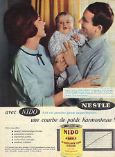 PUBLICITE ADVERTISING  1964   NESTLE   lait en poudre pour bébé NIDO