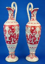 Mario Sambuco - Maioliche Deruta, Grande paire  cruches amphores céramique 1900