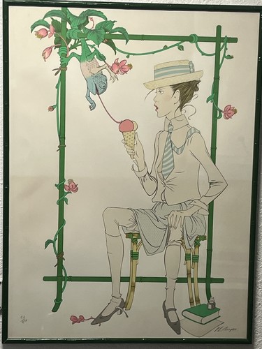 Lithographie encadrée - , de