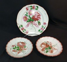 A 1840 ensemble trois pièces plat deux assiettes LUNEVILLE 1840 faience ancienne