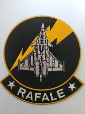 Patch Thermocollant Brodé Rafale Avions Noir Et Jaune 11 Cm ....