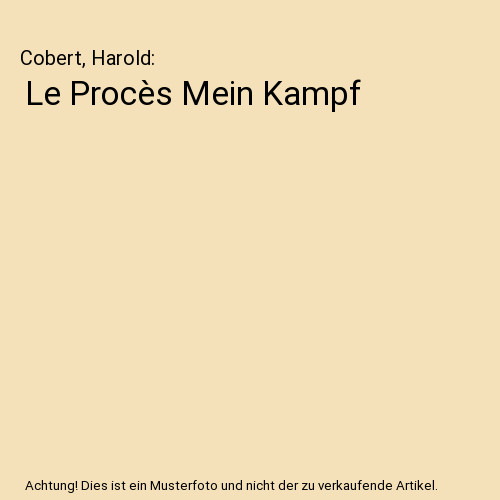 Procès mein kampf - le, cobert