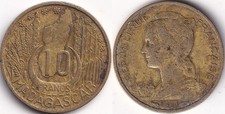 10 Francs 1953 Madagascar -